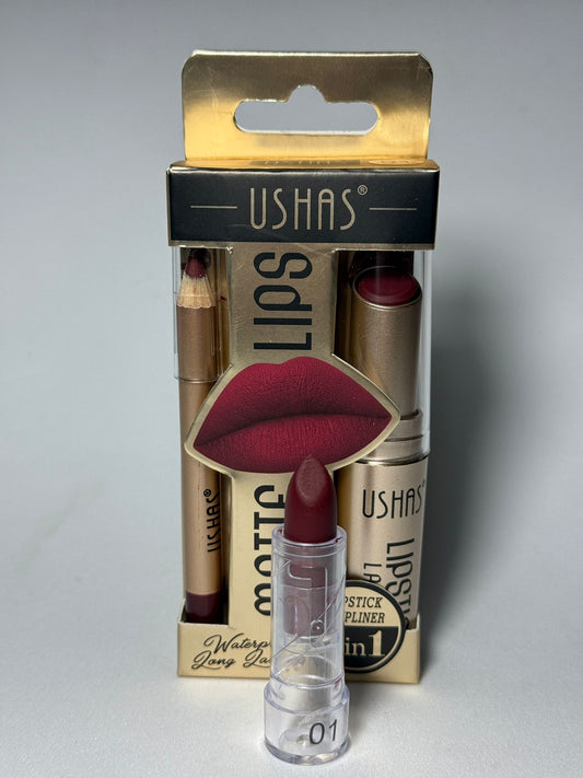 SET 2 IN 1 ROSSETTO MATTE - MATITA LABBRA n°1